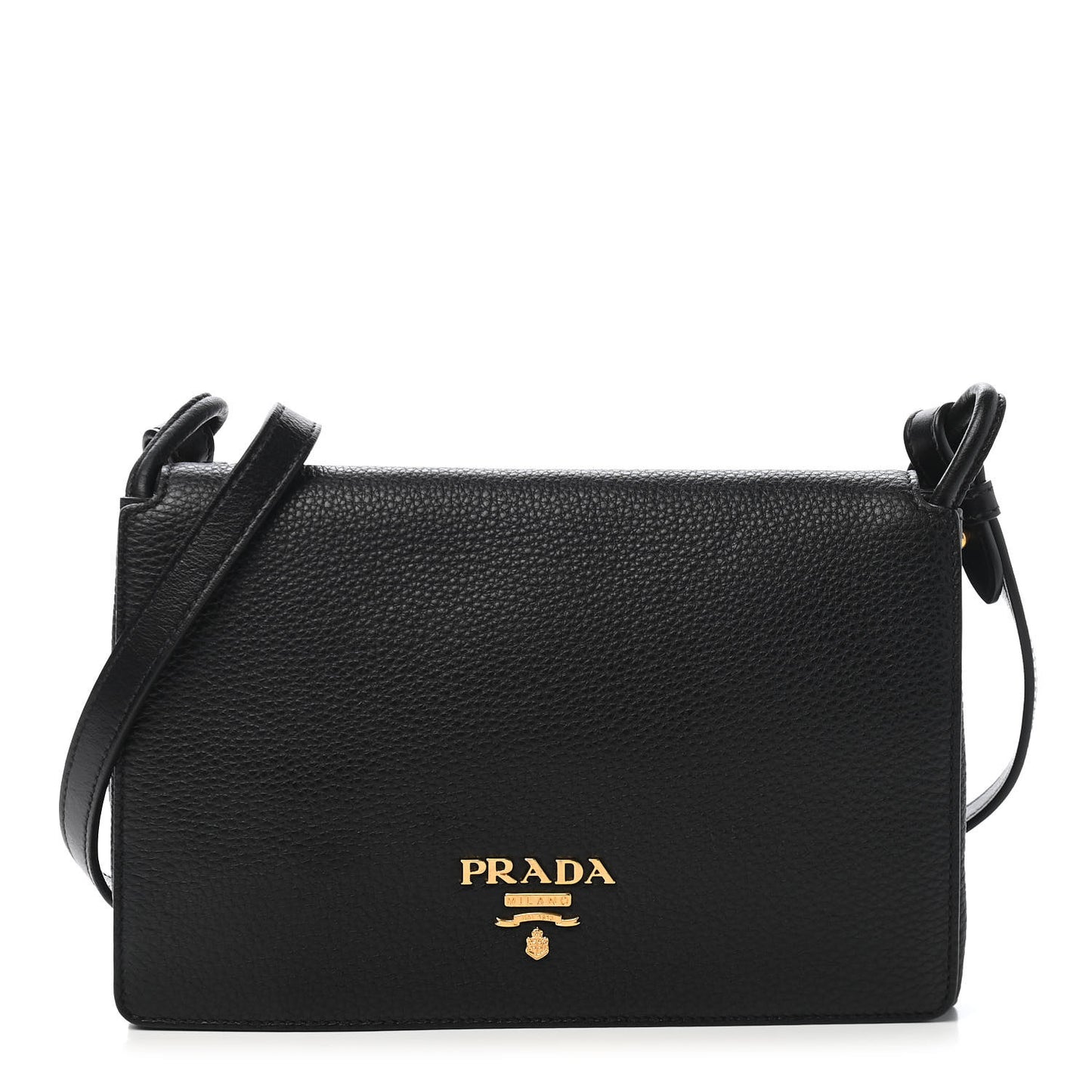 Vitello Daino Crossbody Flap Black