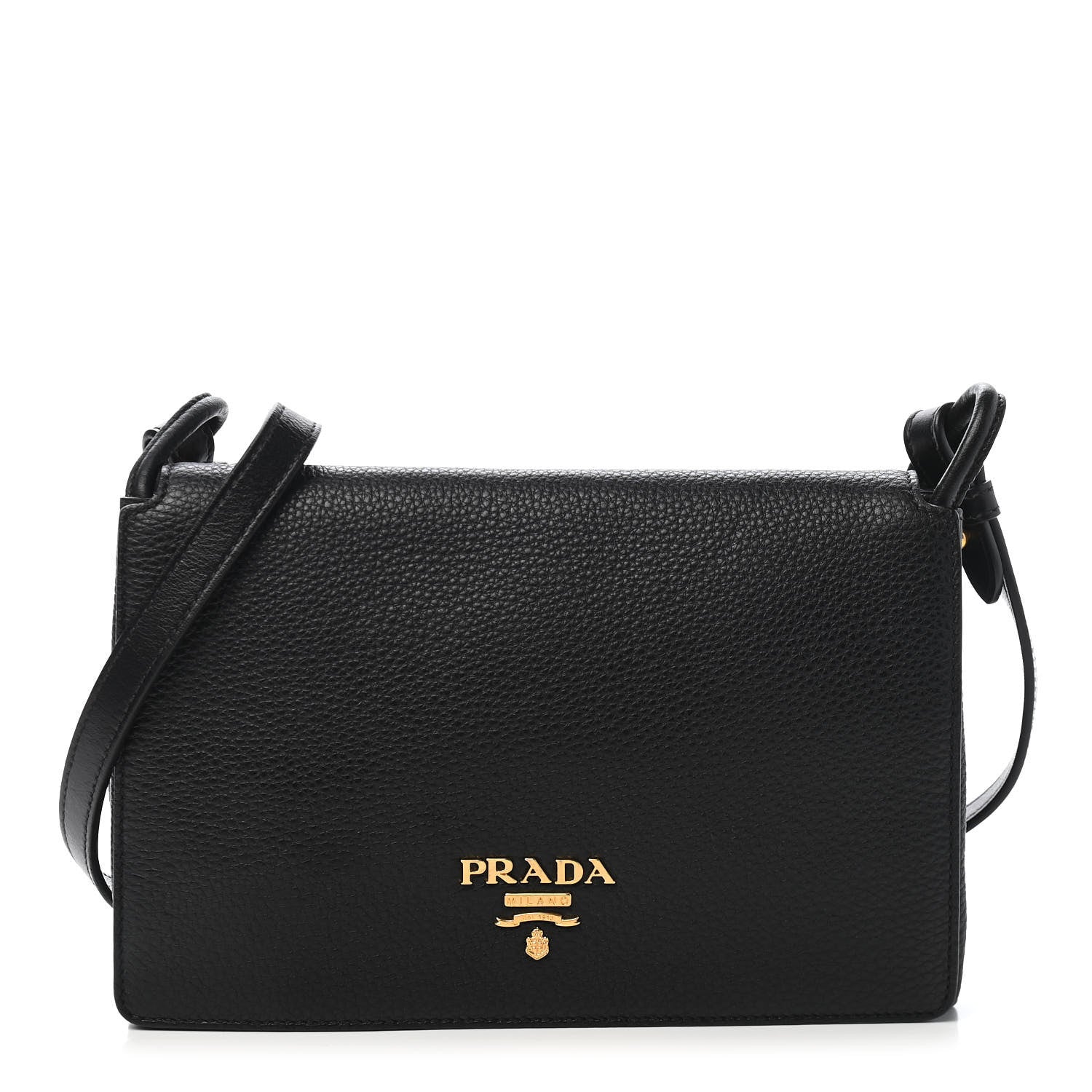 Prada Vitello Daino Crossbody Flap Black 1 of 10