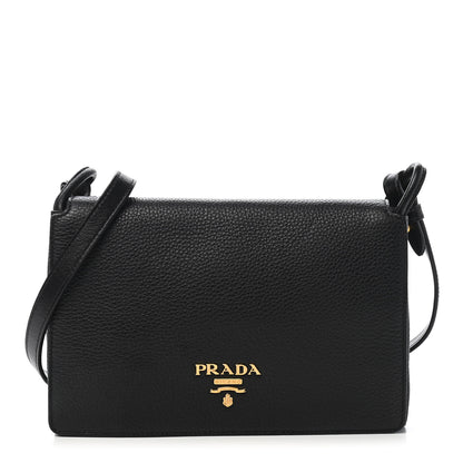 Prada Vitello Daino Crossbody Flap Black 1 of 10