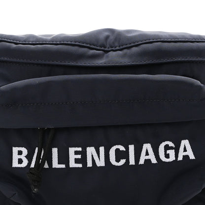 Balenciaga Sport Nylon Logo Embroidered Small Wheel Beltpack Navy Blue Red 6 of 11