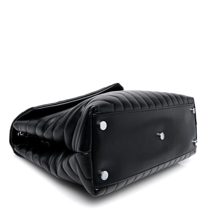 Saint Laurent Calfskin Y Quilted Monogram Large Loulou Chain Satchel Black 4 of 10