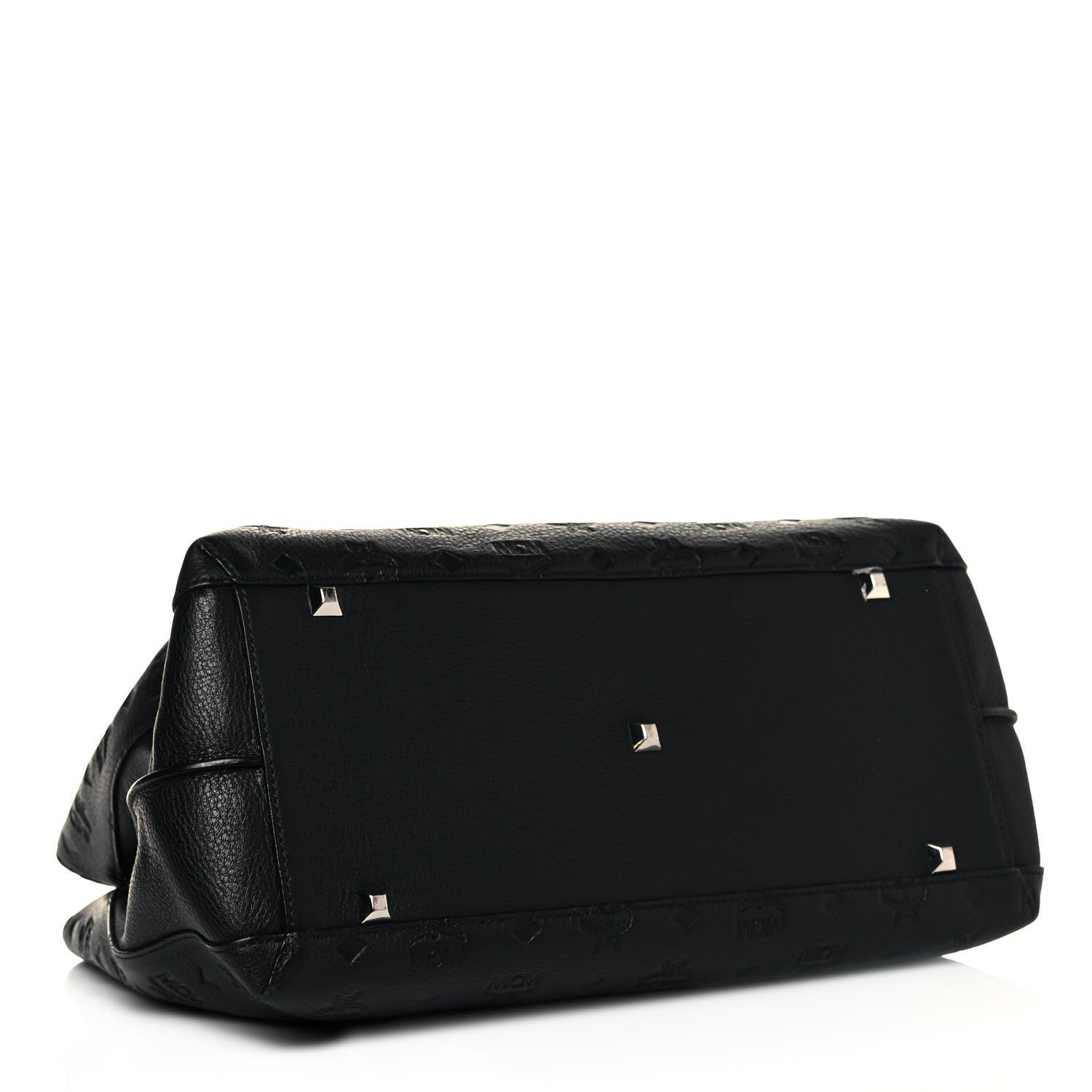 MCM Calfskin Ottomar Monogram Large Essential Tote Black 4 of 14