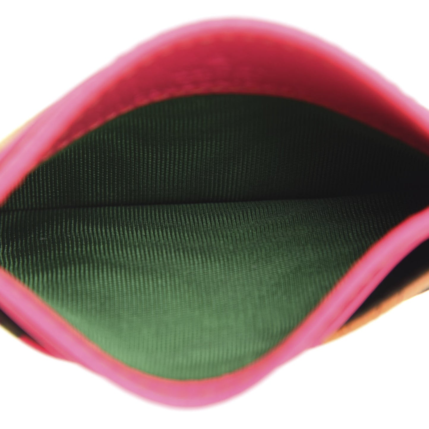 Calfskin Flora Print Zumi Card Holder Fuxia Fluo