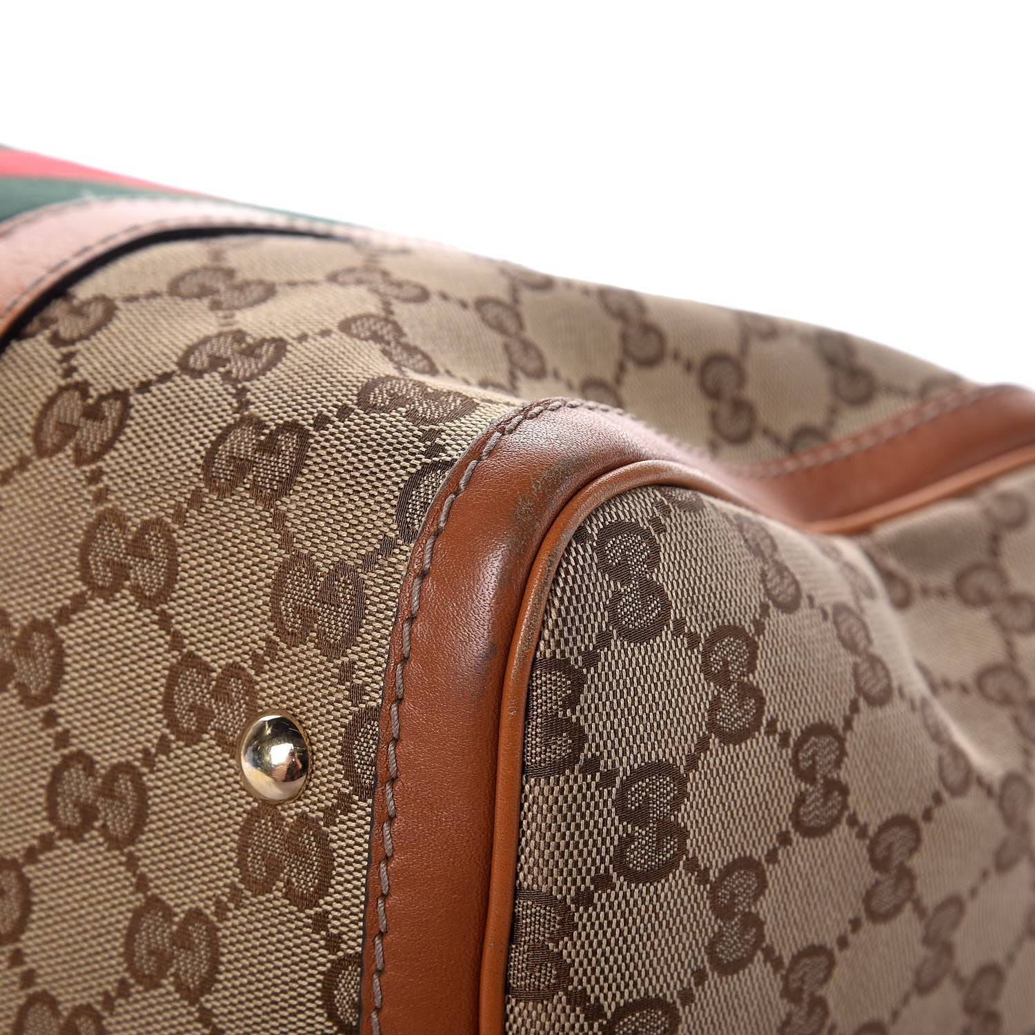 Gucci Monogram Vintage Web Medium Boston Tobacco 16 of 18