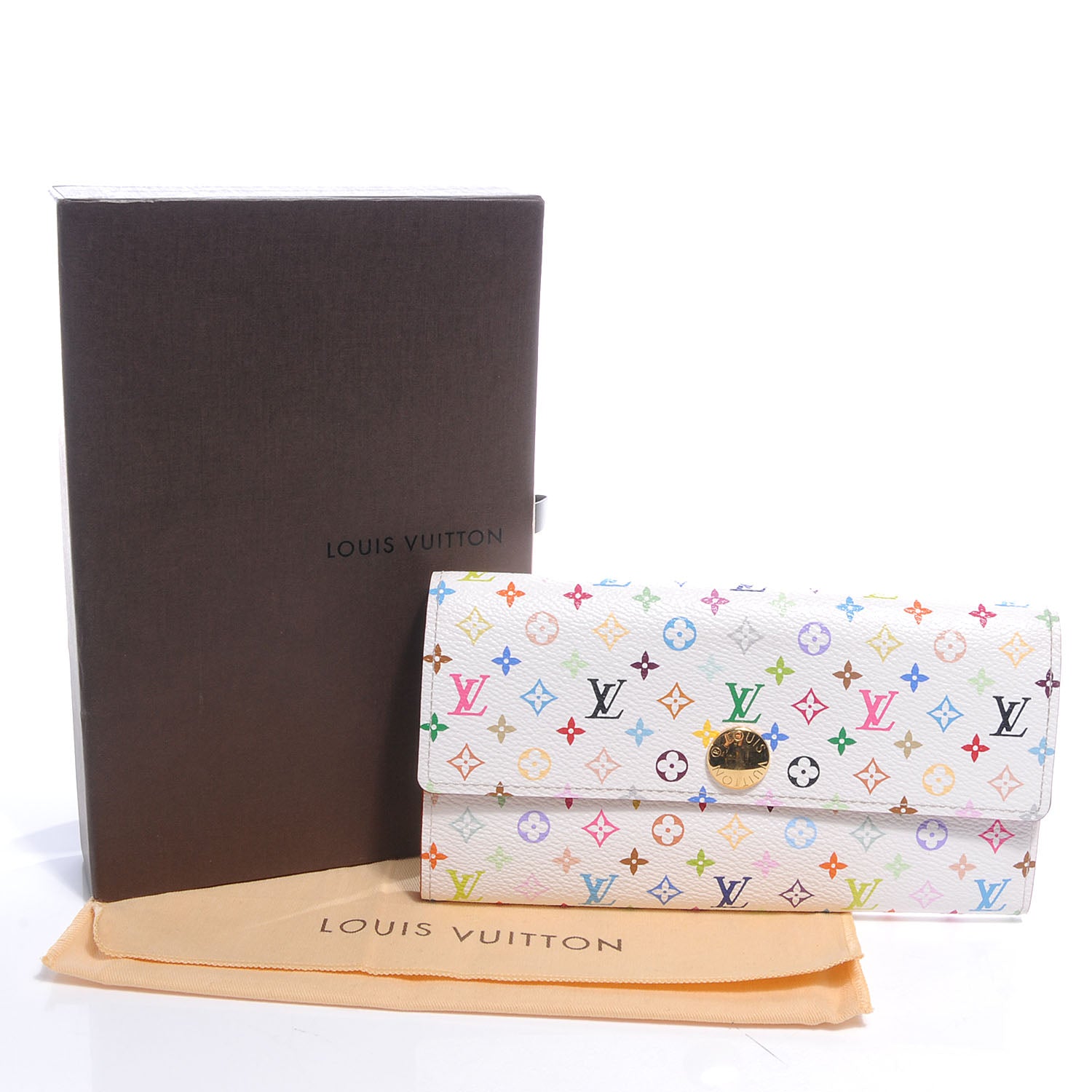 Louis Vuitton Monogram Multicolor Sarah Wallet White 5 of 9