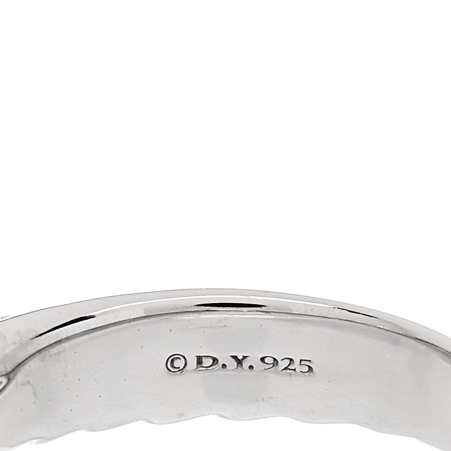 David Yurman Sterling Silver Diamond 5mm Crossover Ring 57 8 4 of 5