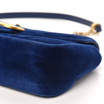 Gucci Velvet Matelasse Small GG Marmont Shoulder Bag Cobalt Blue 9 of 15