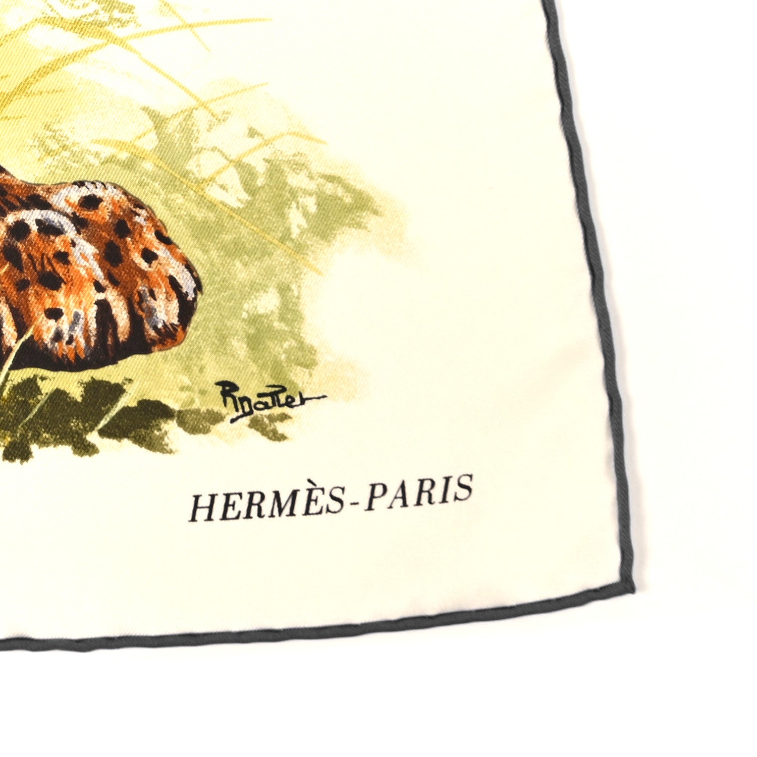 Hermes Silk Panthera Pardus Scarf 90 Creme Brun Vert 1795390