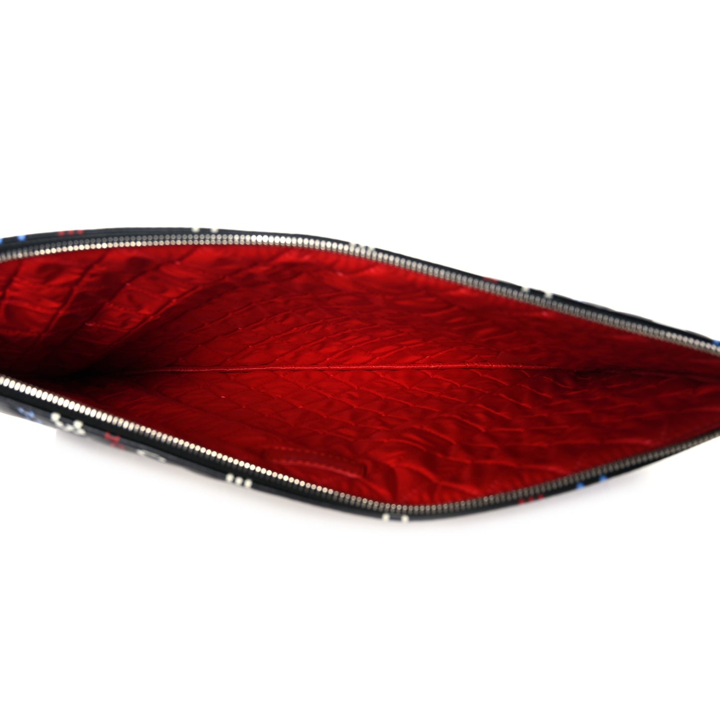 Lambskin Quilted Large Data Center Cosmetic Case Black