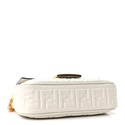 Fendi Nappa Small FF Embossed Midi Chain Baguette White 4 of 10
