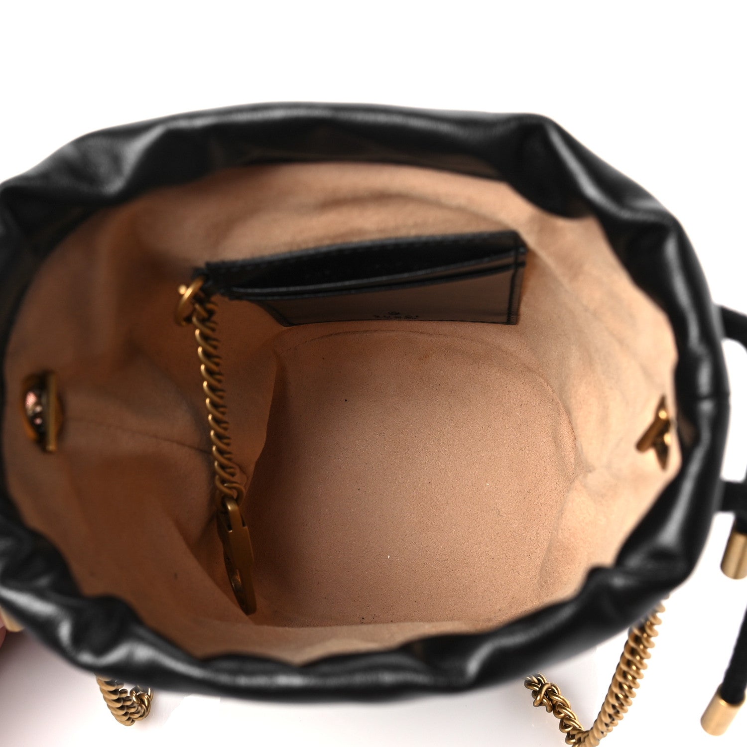 Gucci Calfskin Matelasse Mini GG Marmont 2.0 Bucket Bag Black 5 of 6