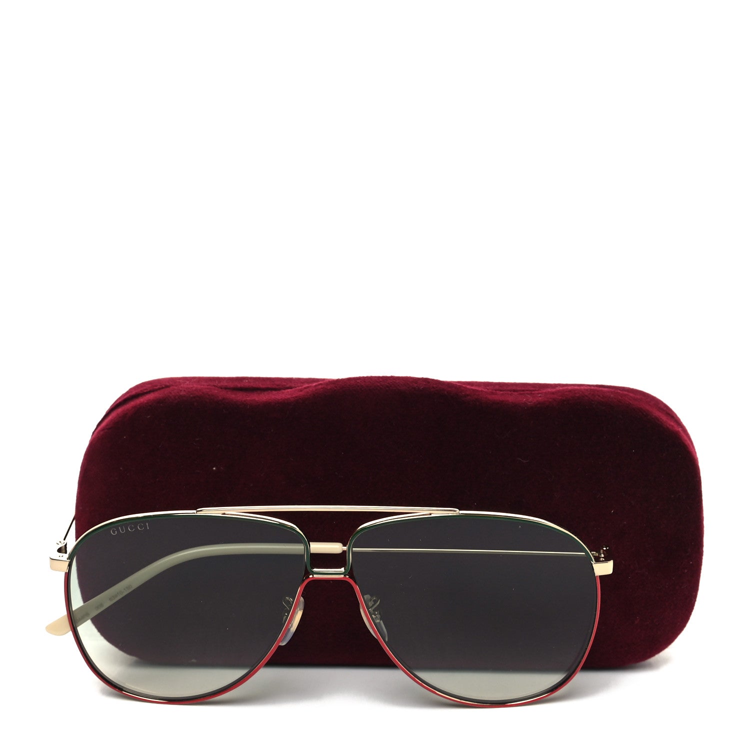 Gucci Aviator Sunglasses GG0440S Green Red 9 of 9