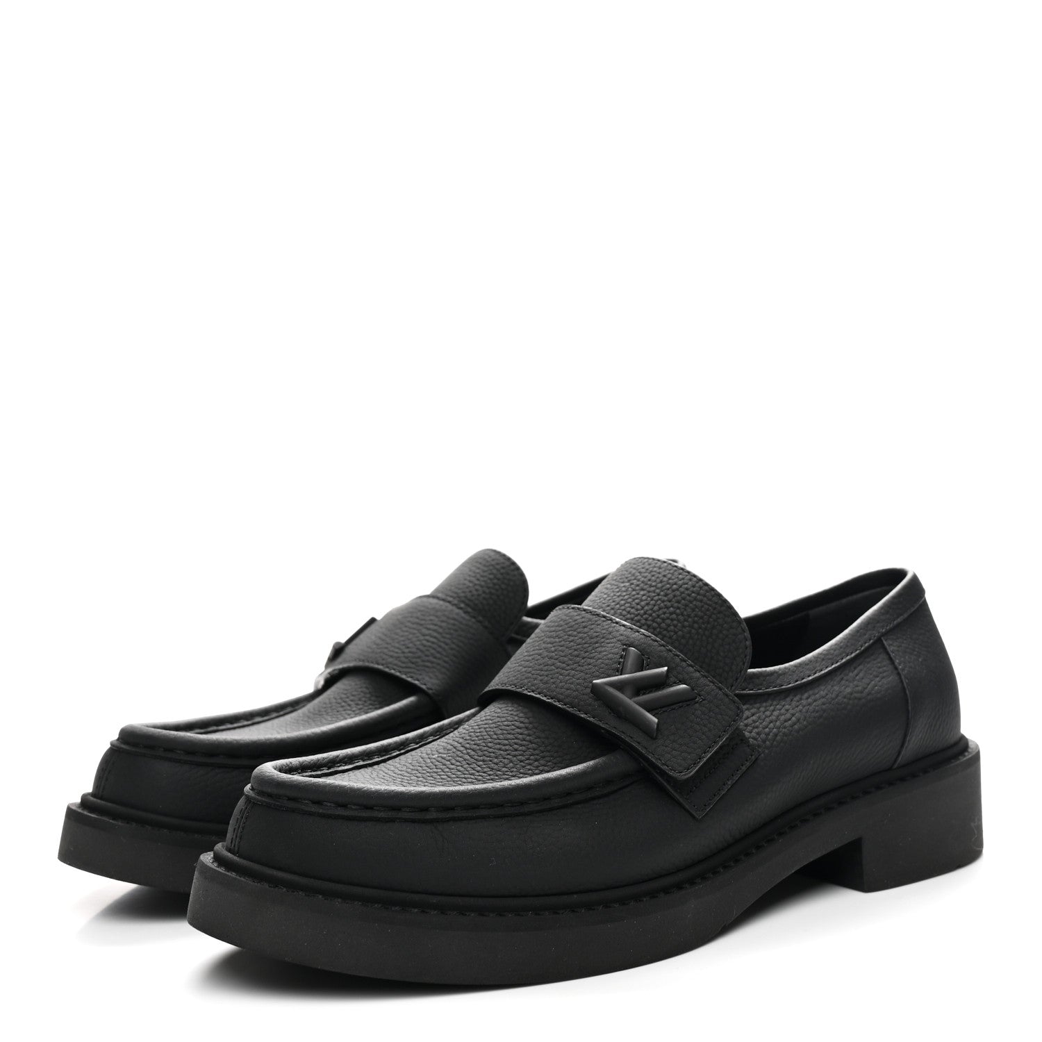Louis Vuitton Calfskin Womens Twist Loafers 38 Black 4 of 9