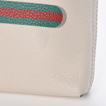 Gucci Pebbled Calfskin Medium Logo Portfolio Clutch White 10 of 11