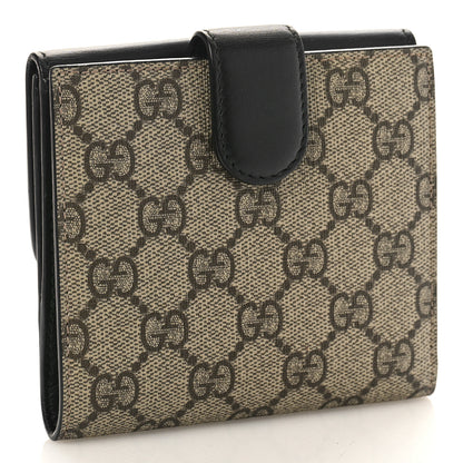 Gucci GG Supreme Monogram Pearl Studded French Wallet Black 3 of 9