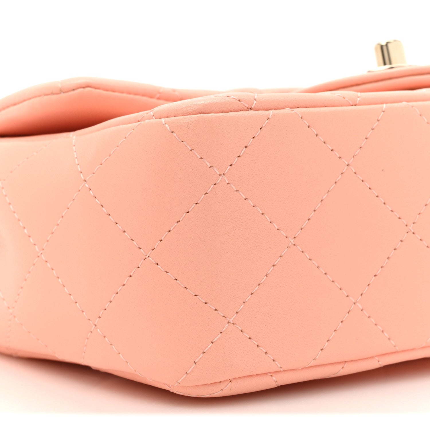Chanel Lambskin Quilted Mini Rectangular Flap Light Orange 10 of 12