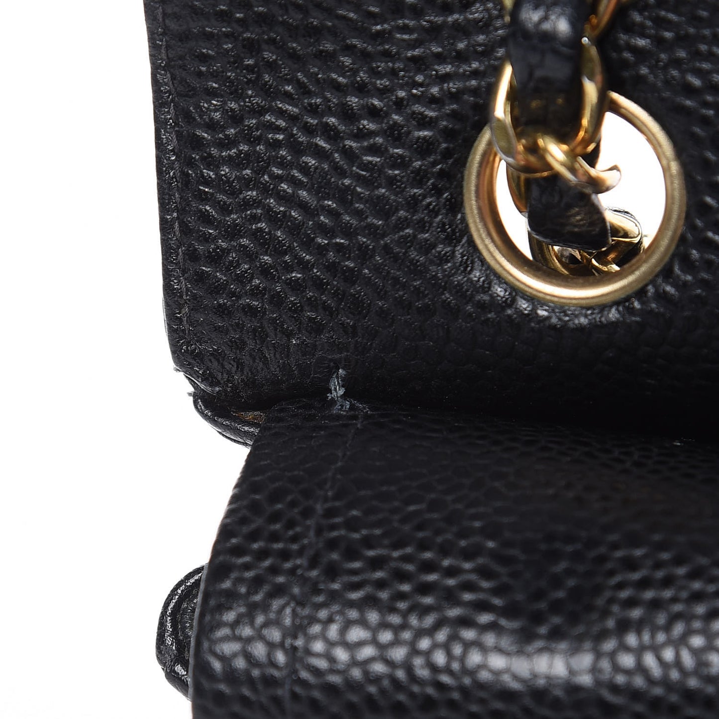 Caviar Quilted Small Double Flap Black
