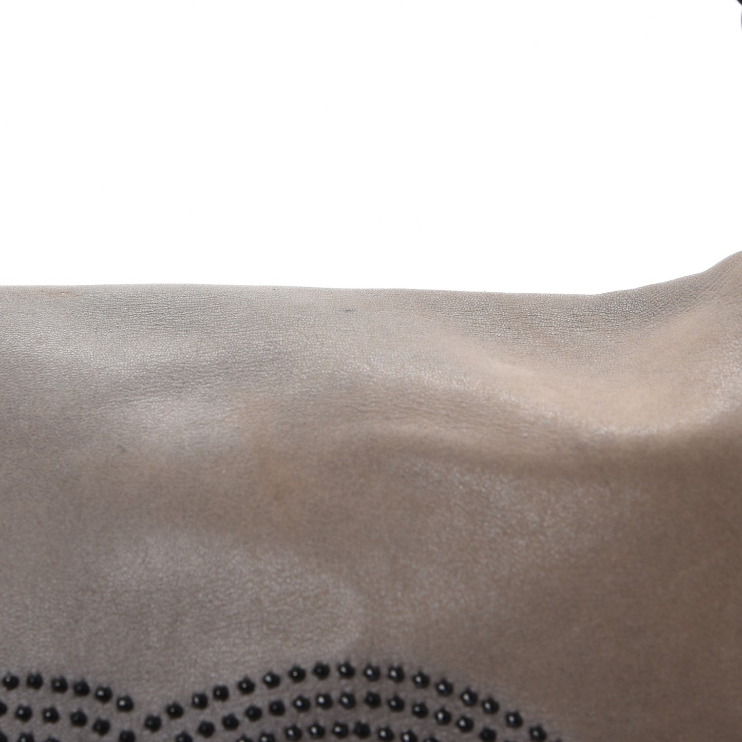 Lambskin Studded Accordion CC Flap Grey