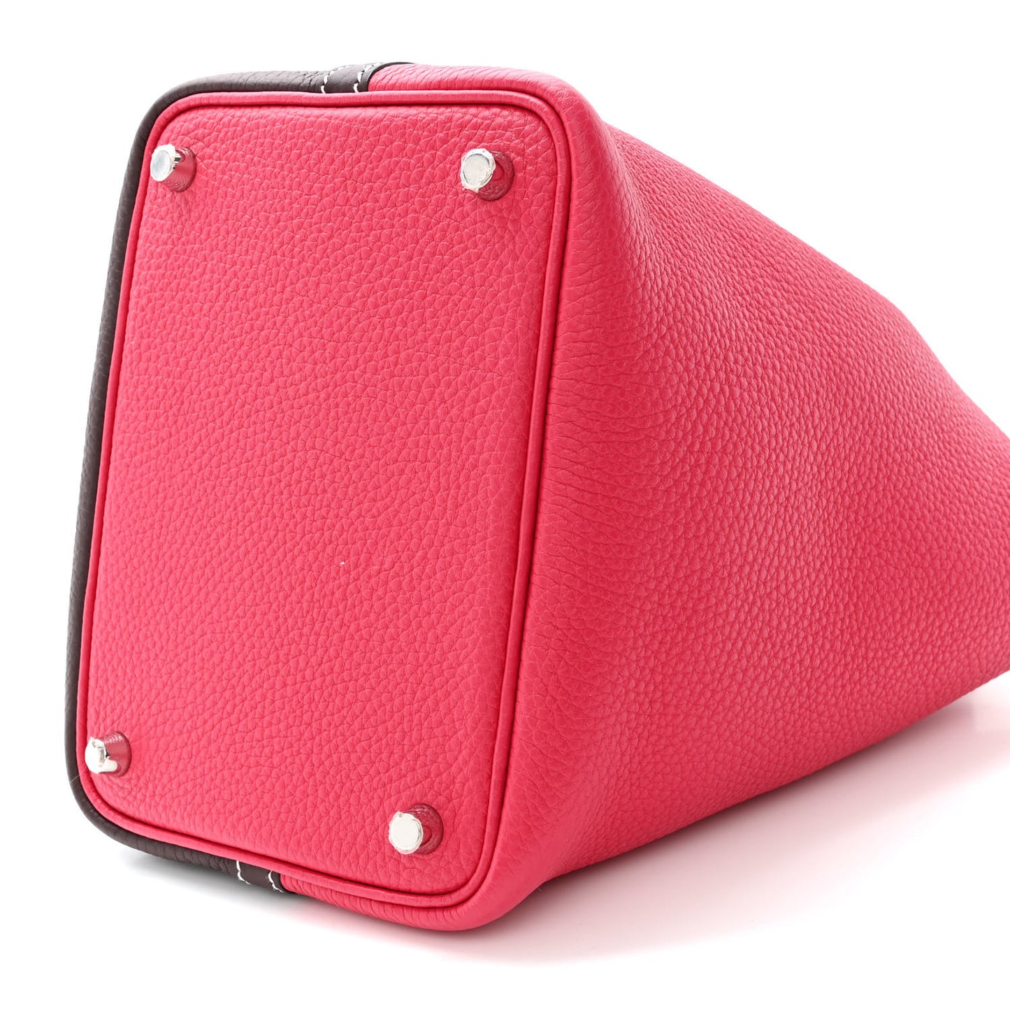 Taurillon Clemence Casaque Picotin Lock 18 PM Rouge Sellier Framboise