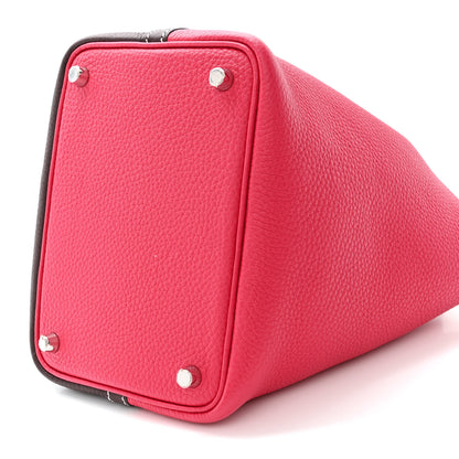 Hermes Taurillon Clemence Casaque Picotin Lock 18 PM Rouge Sellier Framboise 10 of 10
