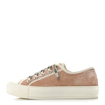 Christian Dior Velvet Walk'N'Dior Low Top Sneakers 38 Nude 1 of 8