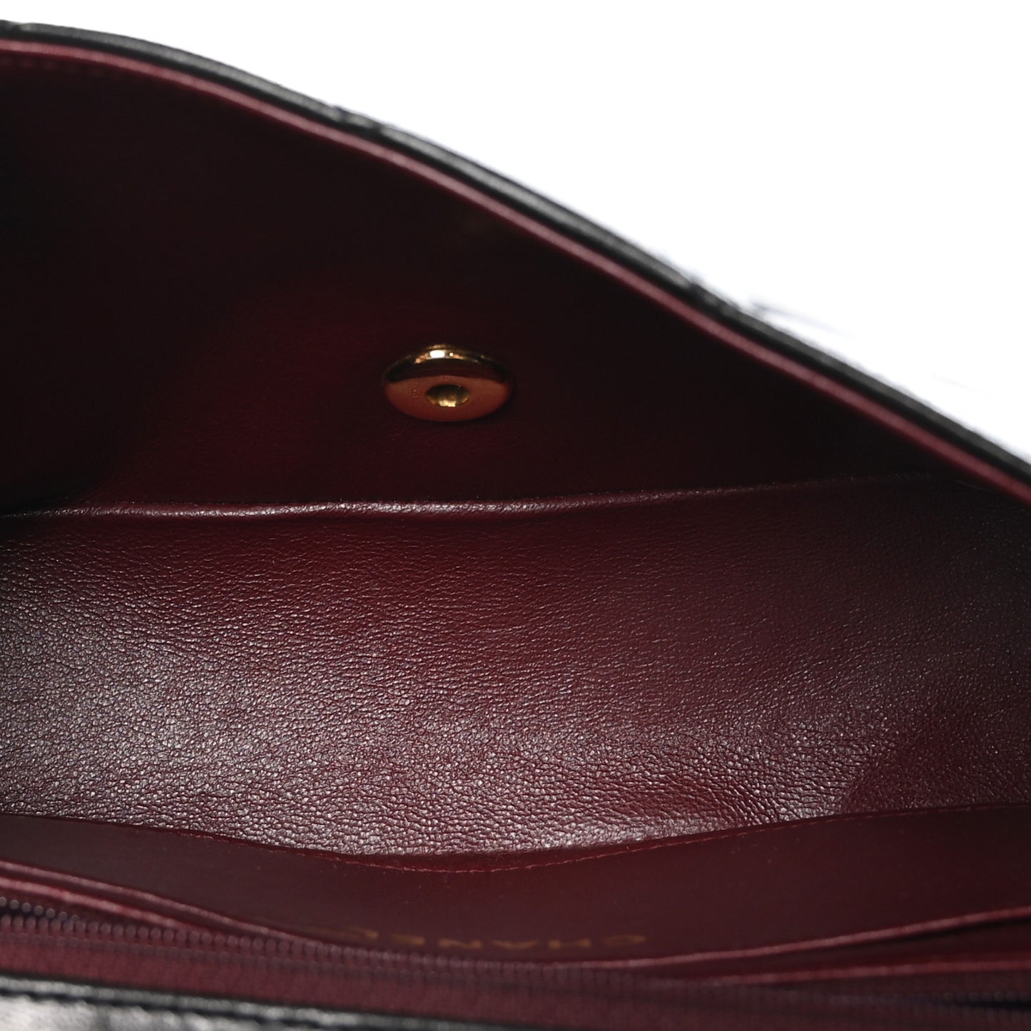 Lambskin Quilted Small Single Flap Black
