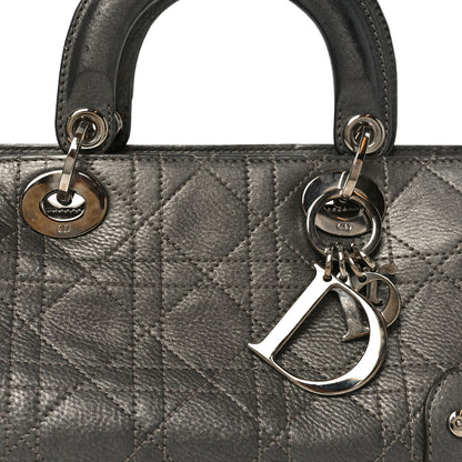 Christian Dior Metallic Calfskin Cannage Stitched Small East West Lady Dior Bronze 8 of 10