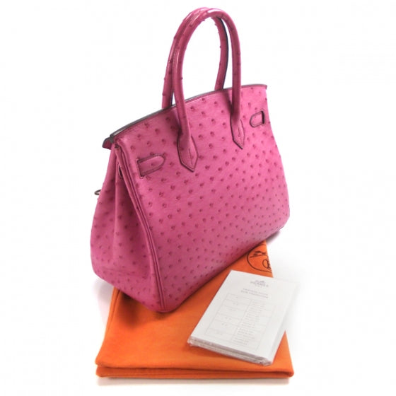 Hermes Ostrich Birkin 30 Fuchsia 3 of 11