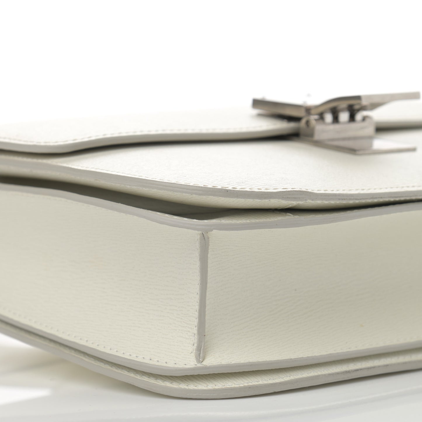 Liege Calfskin Medium Classic Box Flap Bag White