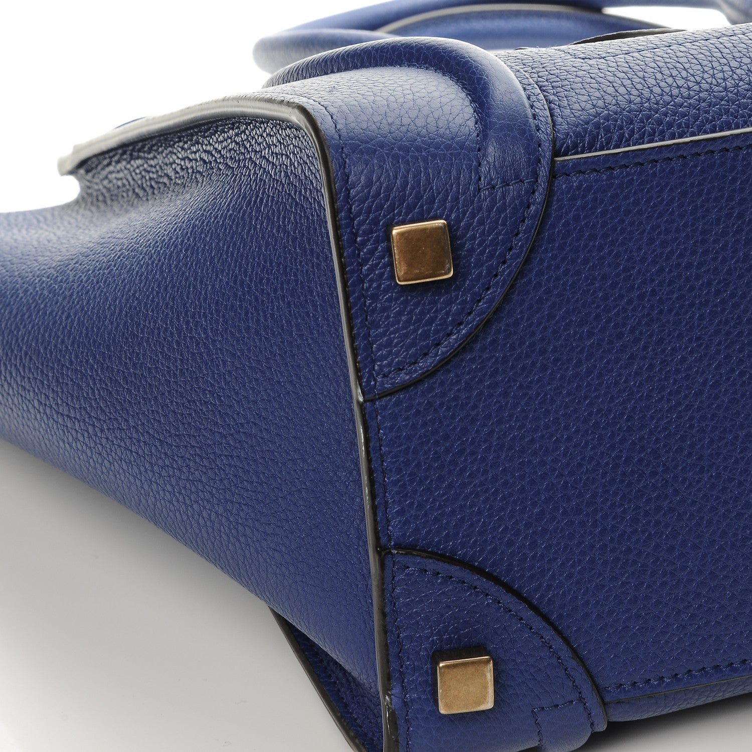 Celine Drummed Calfskin Micro Luggage Indigo 7 of 10