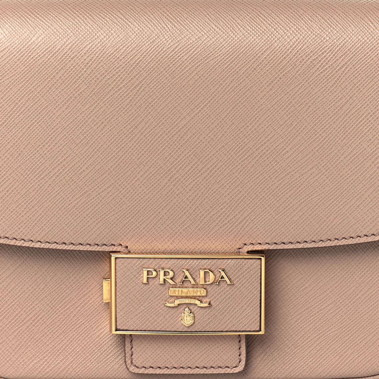 Saffiano Lux Embleme Flap Shoulder Bag Cipria