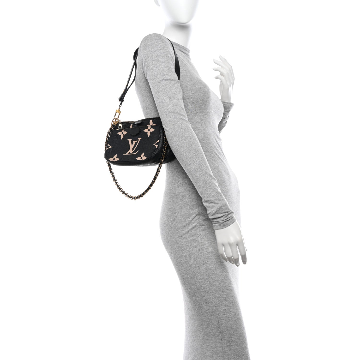 Louis Vuitton Empreinte Monogram Giant Multi Pochette Accessories Black Beige 2 of 14