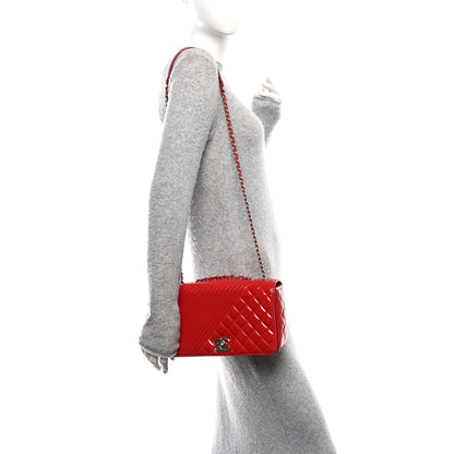 Chanel Patent Quilted Medium Coco Boy Flap Red 2 of 11