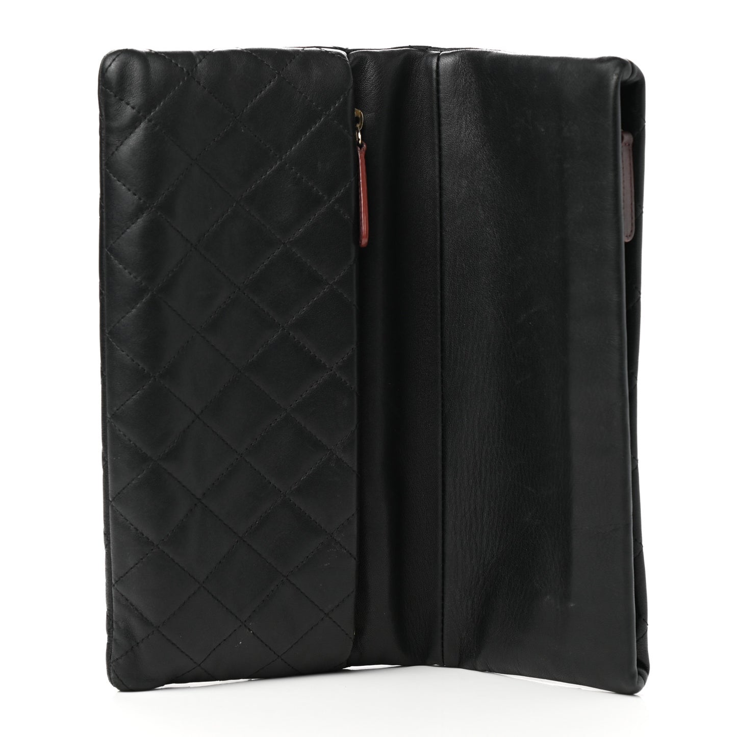 Lambskin Quilted CC Beauty Clutch Black