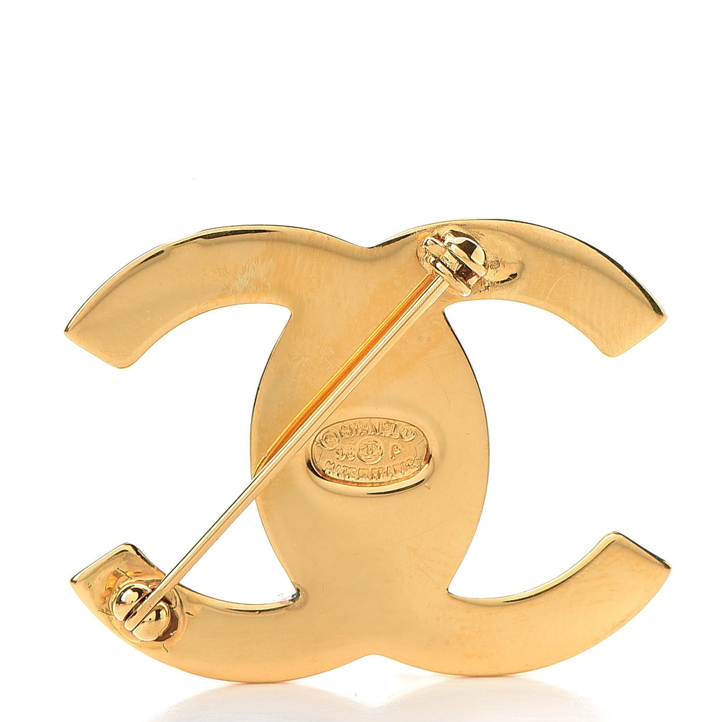 CC Turn Lock Brooch Gold