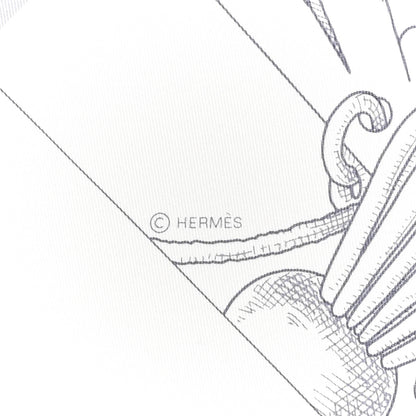Hermes Silk L Instruction Du Roy Scarf 90 Black Gris Or 4 of 6