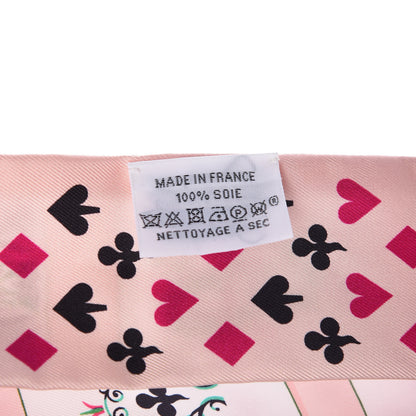 Hermes Silk Jeu de Cartes Twilly Rose Nacre Fuchsia Rouge 4 of 6