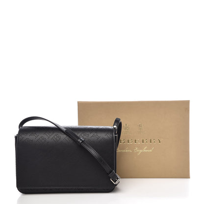 Burberry Calfskin Perforated Logo Hampshire Crossbody Black 8 of 11