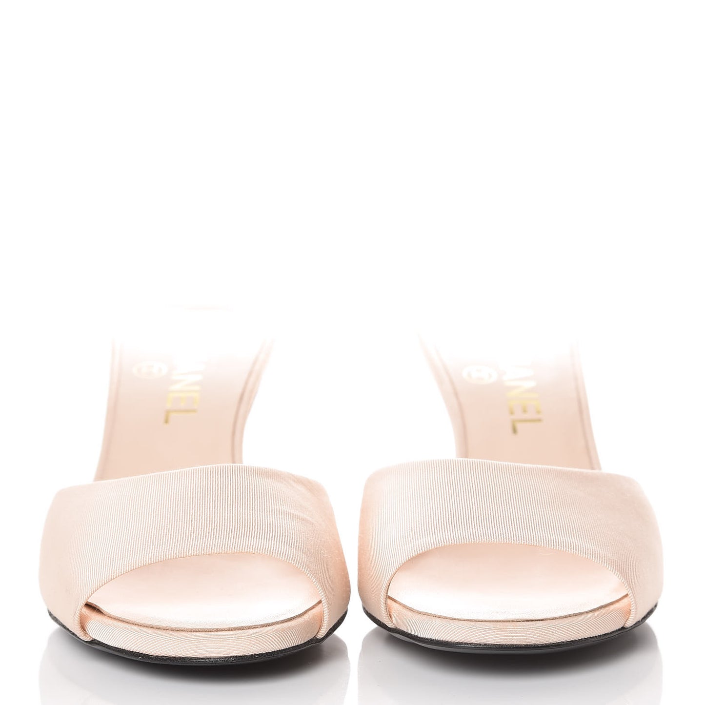 Grosgrain Lambskin CC Mules 36 Light Pink