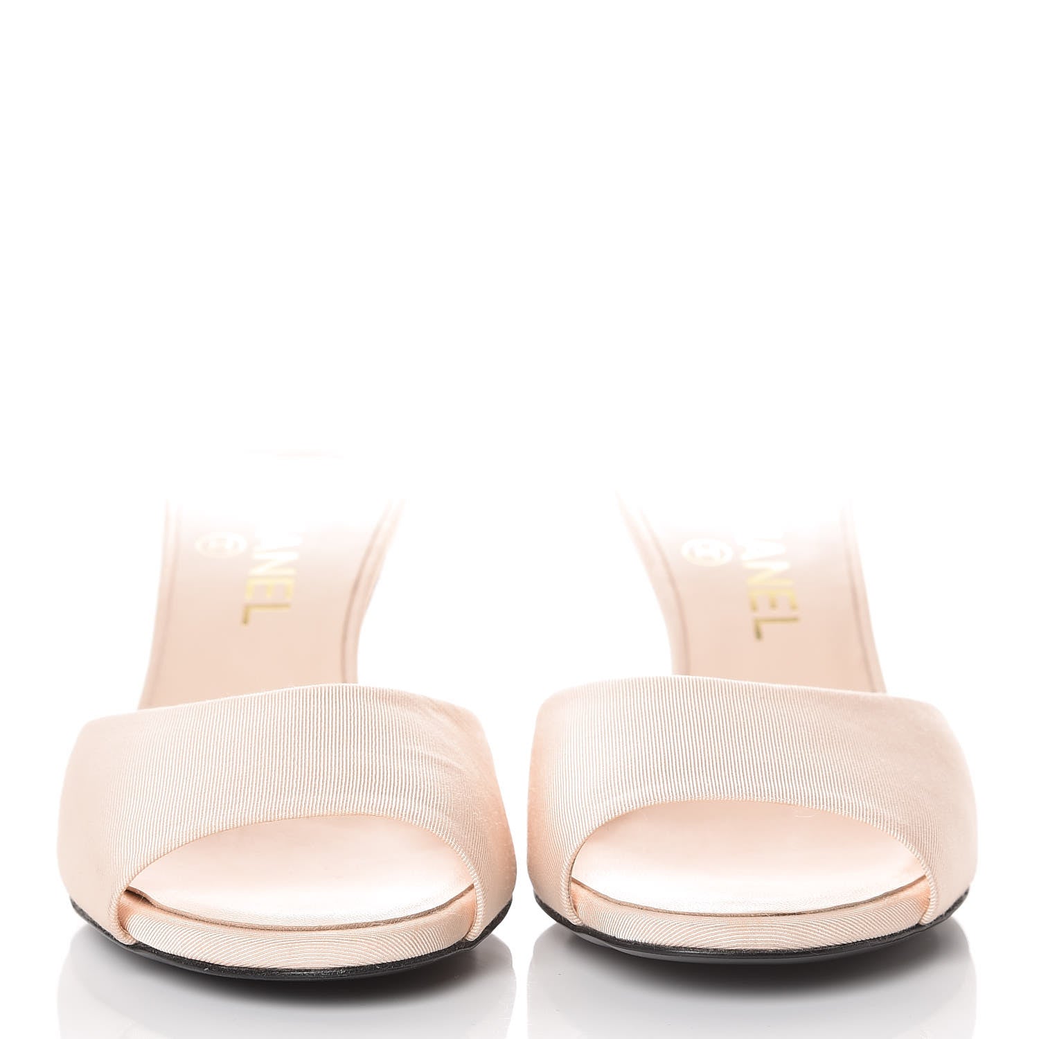 Chanel Grosgrain Lambskin CC Mules 36 Light Pink 2 of 10