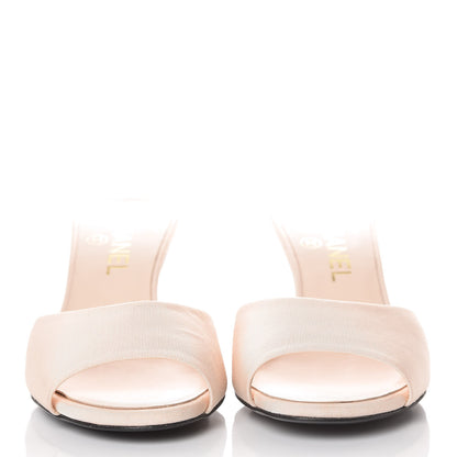 Chanel Grosgrain Lambskin CC Mules 36 Light Pink 2 of 10