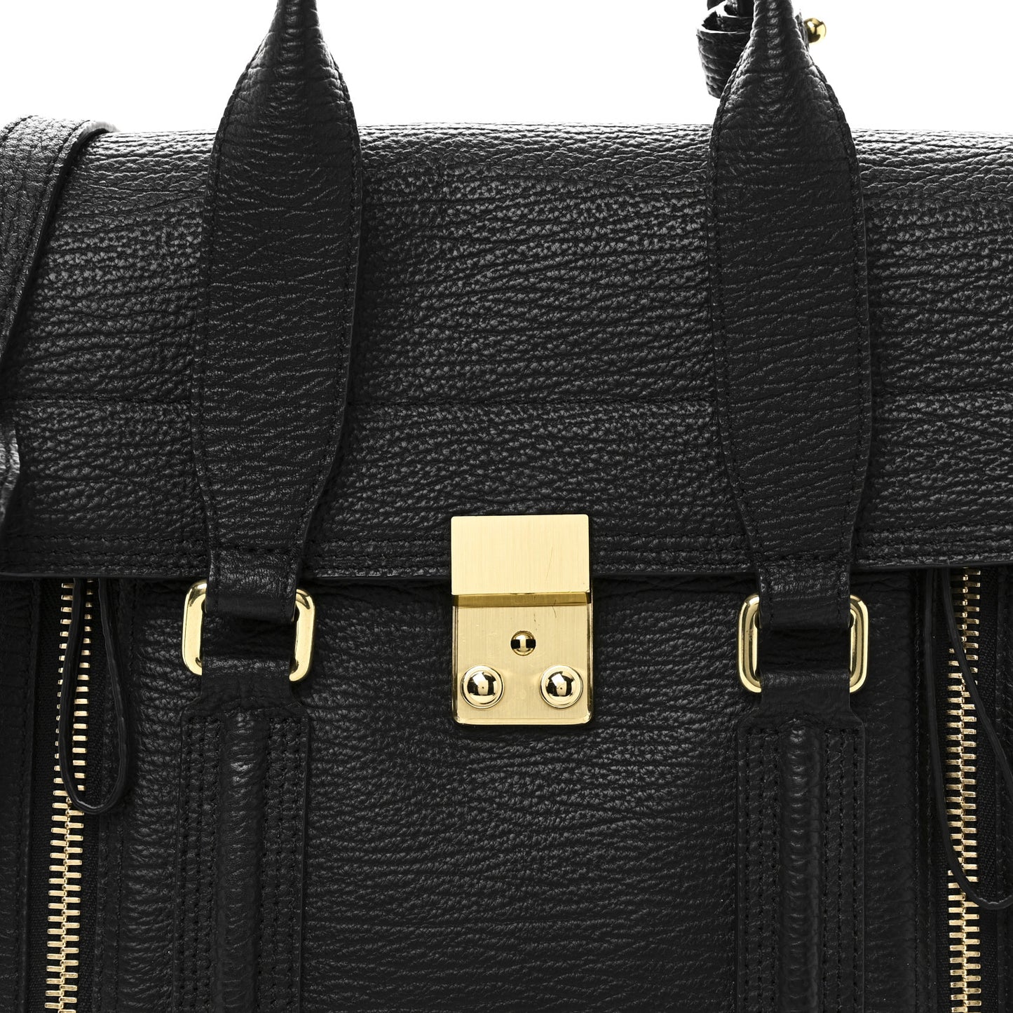 Textured Calfskin Medium Pashli Satchel Black