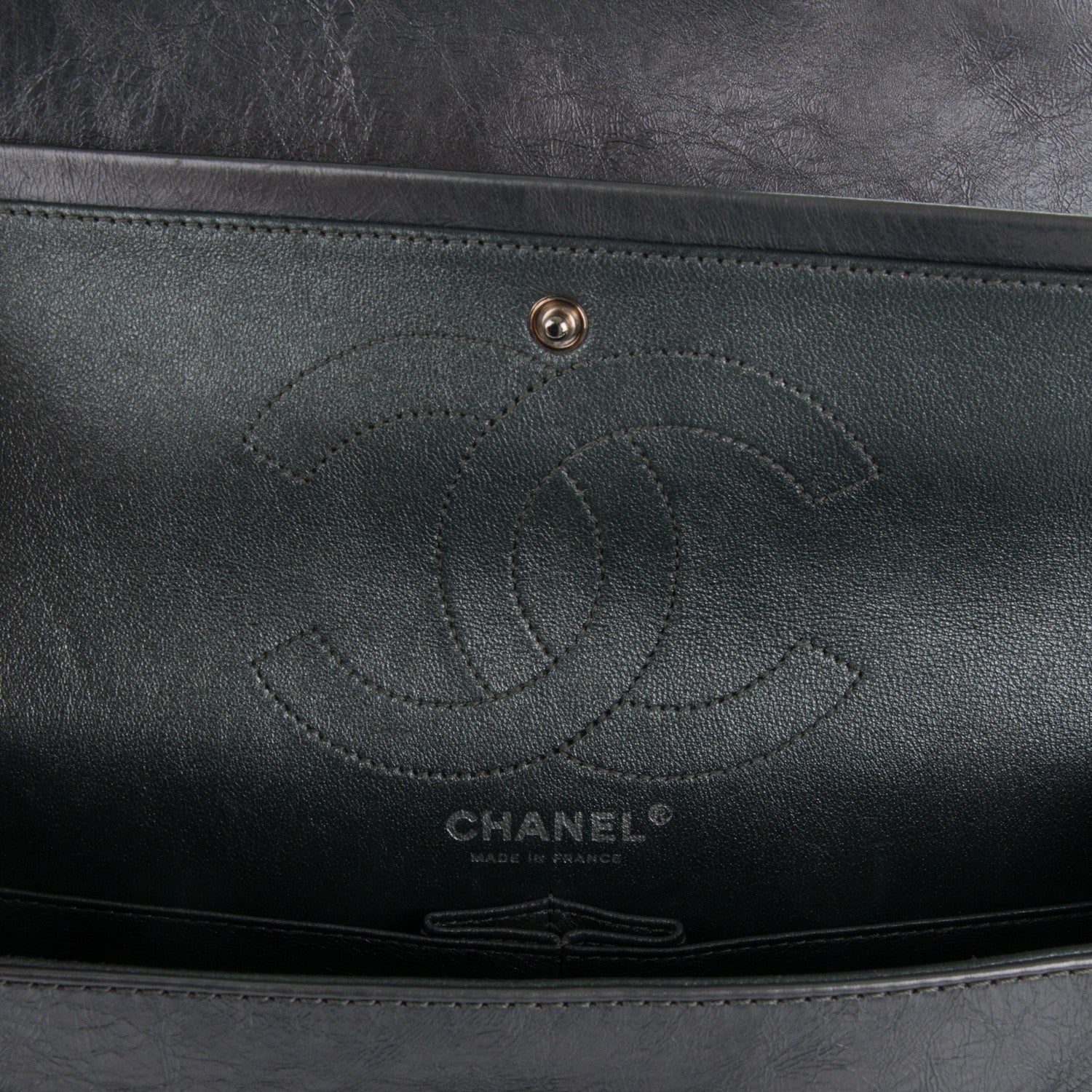 Chanel Metallic Aged Calfskin Quilted 2.55 Reissue 226 Flap Dark Silver 7 of 9