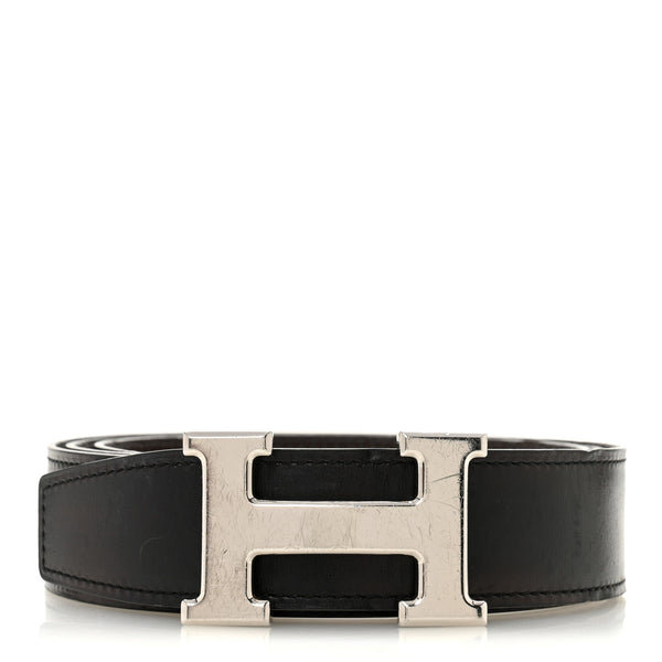 Hermes Box Togo Reversible 32mm H Belt 100 40 Black Chocolate
