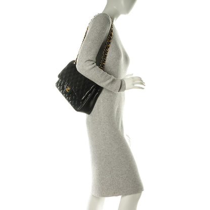 Chanel Lambskin Quilted Jumbo Double Flap Black 2 of 8