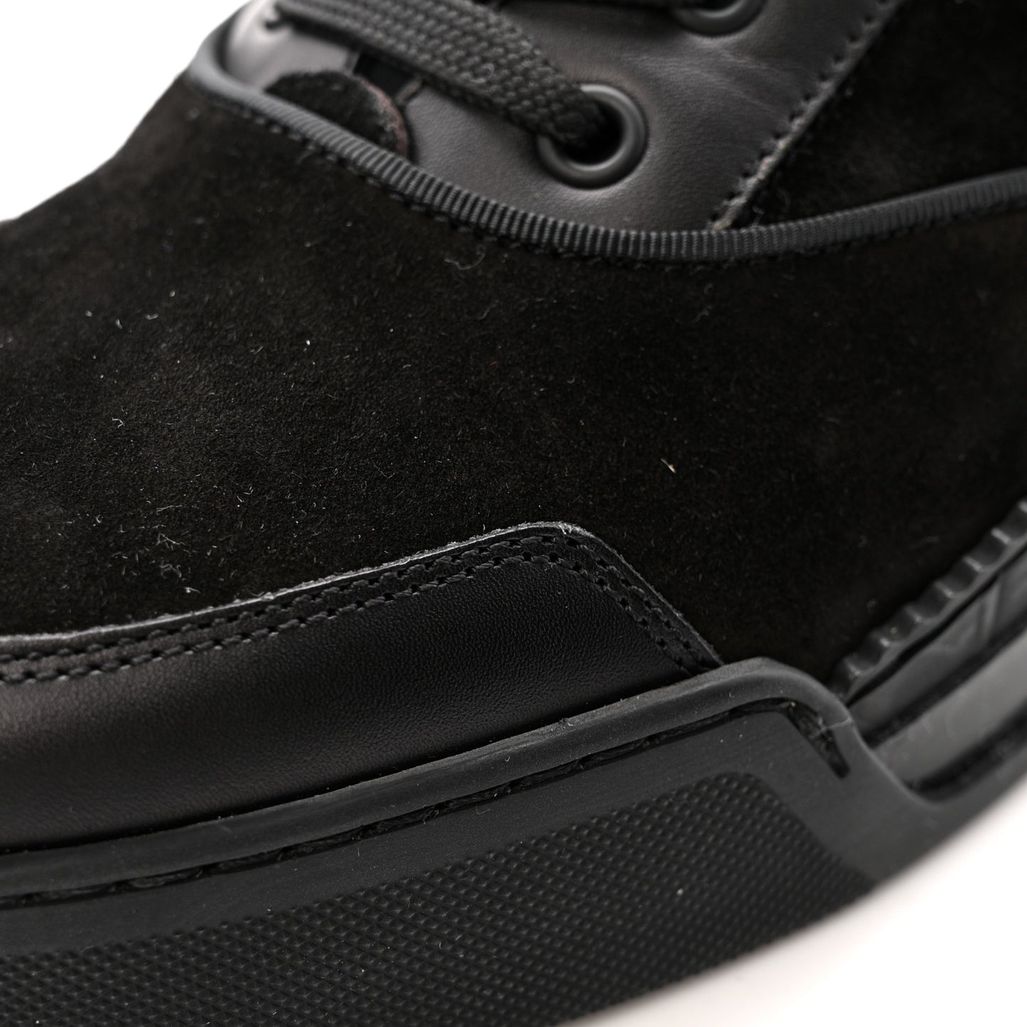 Calfskin Neoprene Veau Velours Mens Aurelien Flat Sneakers 40.5 Black