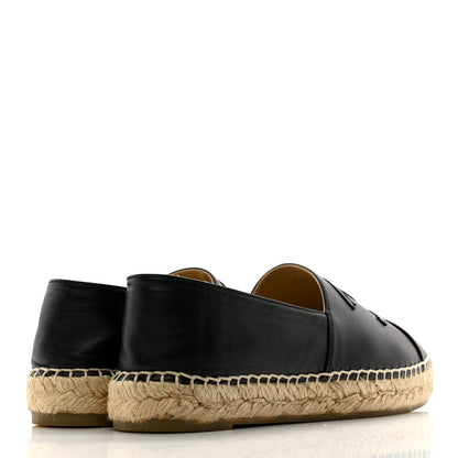 Chanel Lambskin CC Espadrilles 36 Black 4 of 9