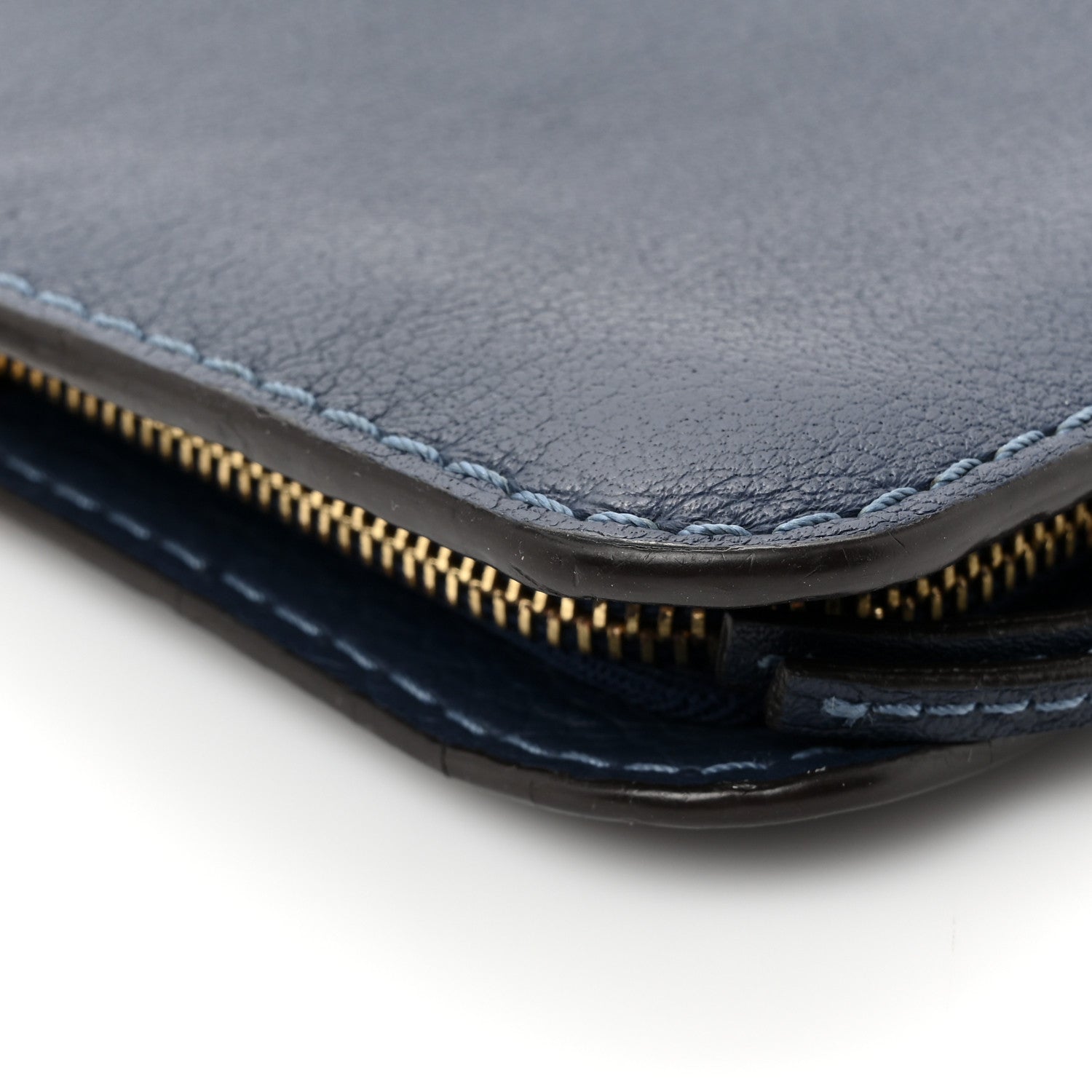 Chloe Grained Calfskin Marcie Long Zip Around Wallet Dark Blue 14 of 14