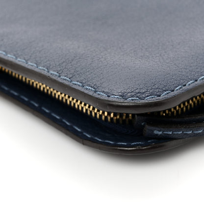 Chloe Grained Calfskin Marcie Long Zip Around Wallet Dark Blue 14 of 14