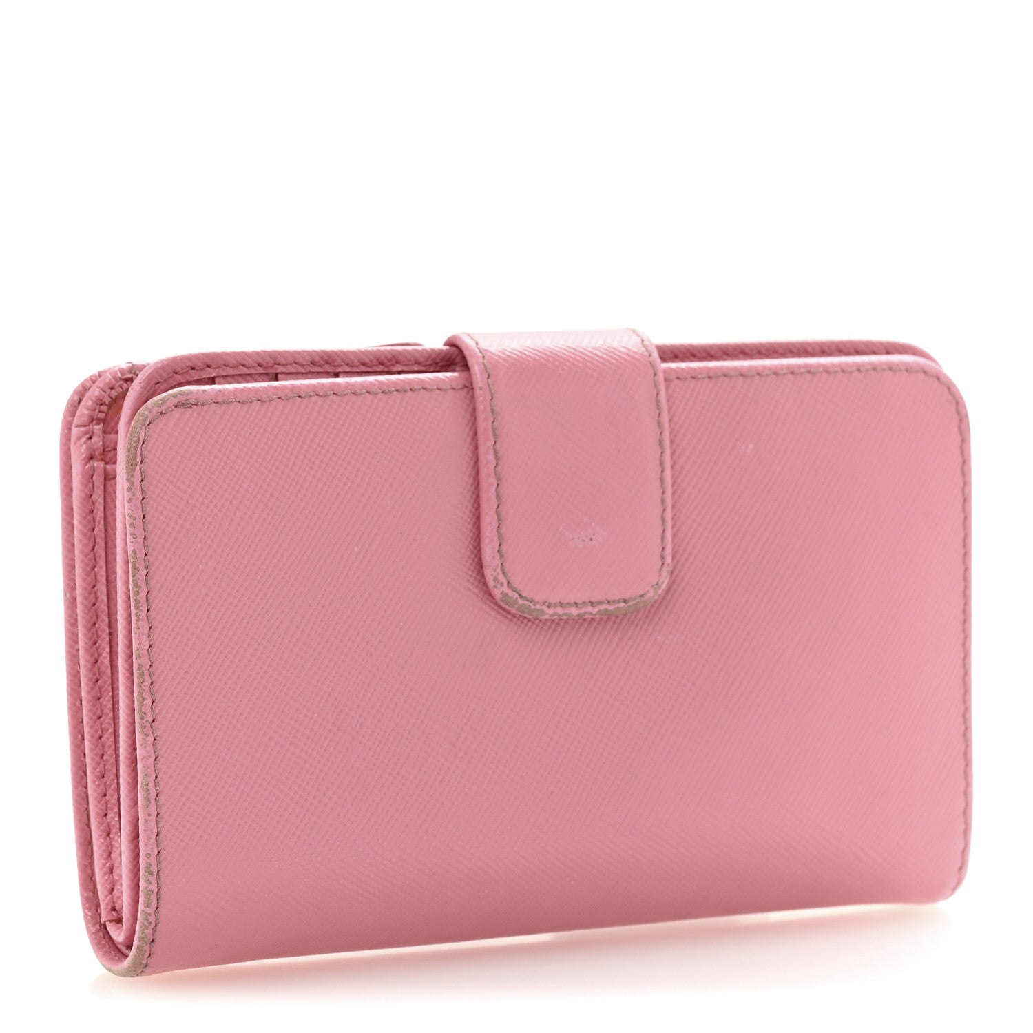 Prada Saffiano Metal Compact Wallet Geranio 1721773 – FASHIONPHILE